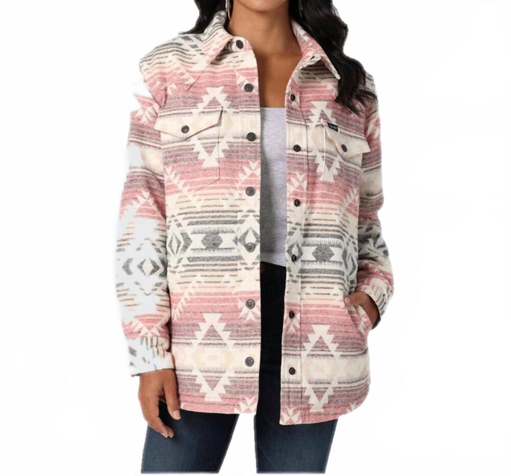 NEW WRANGLER retro shacket in dusk rose
